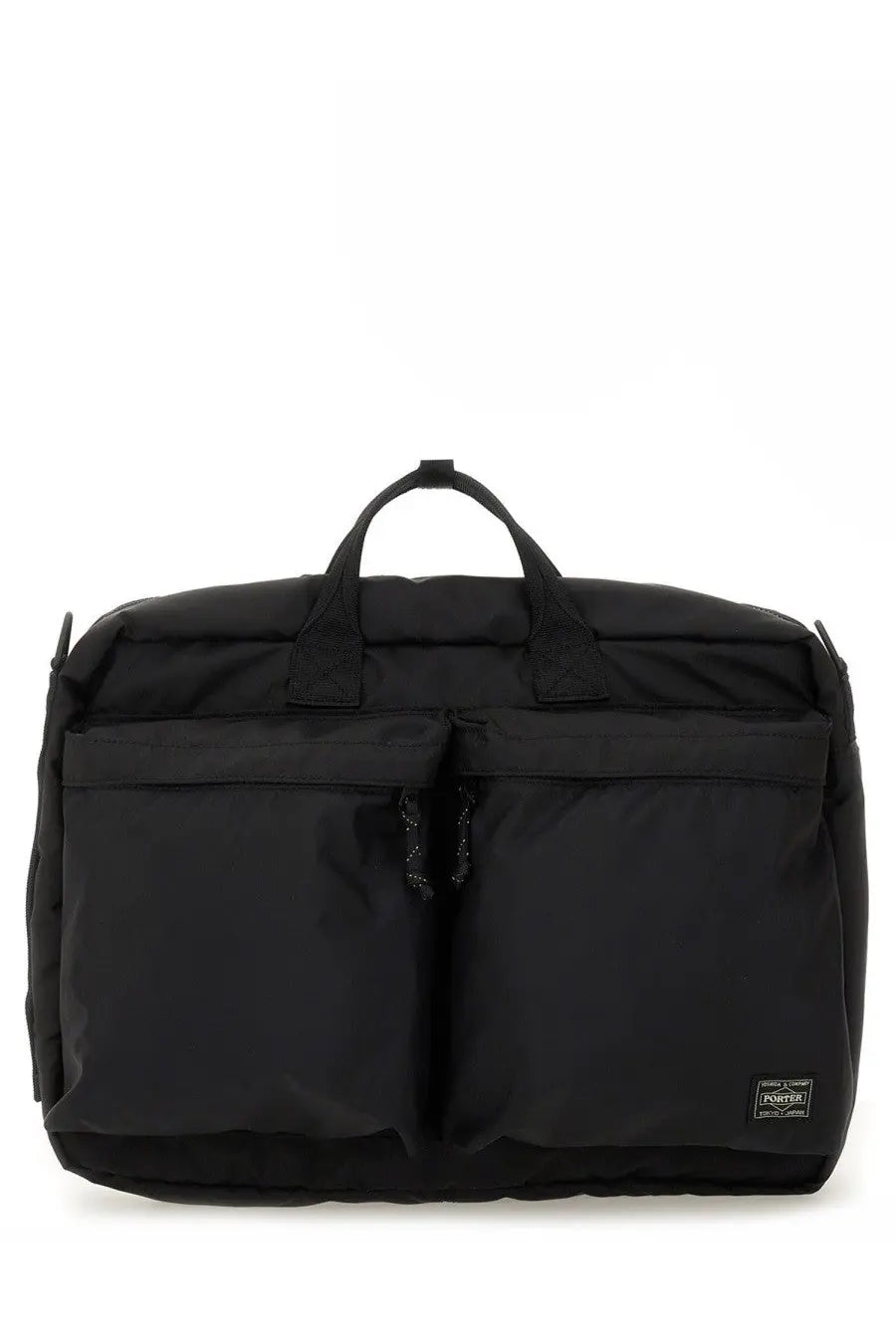 Black porter-yoshida &amp; co men’s briefcase with sleek minimalist design and durable fabric for versatile use