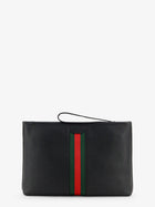 Gucci Men's Portfolio Grained Leather Clutch Black, view 2
