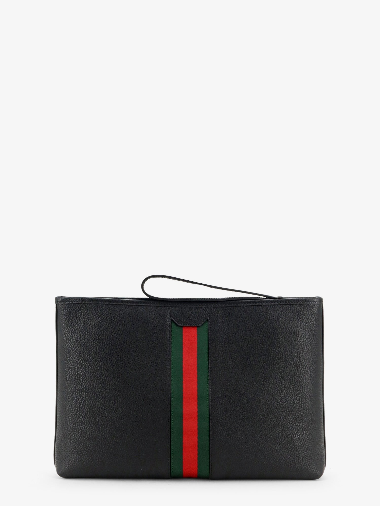 Gucci Men's Portfolio Grained Leather Clutch Black