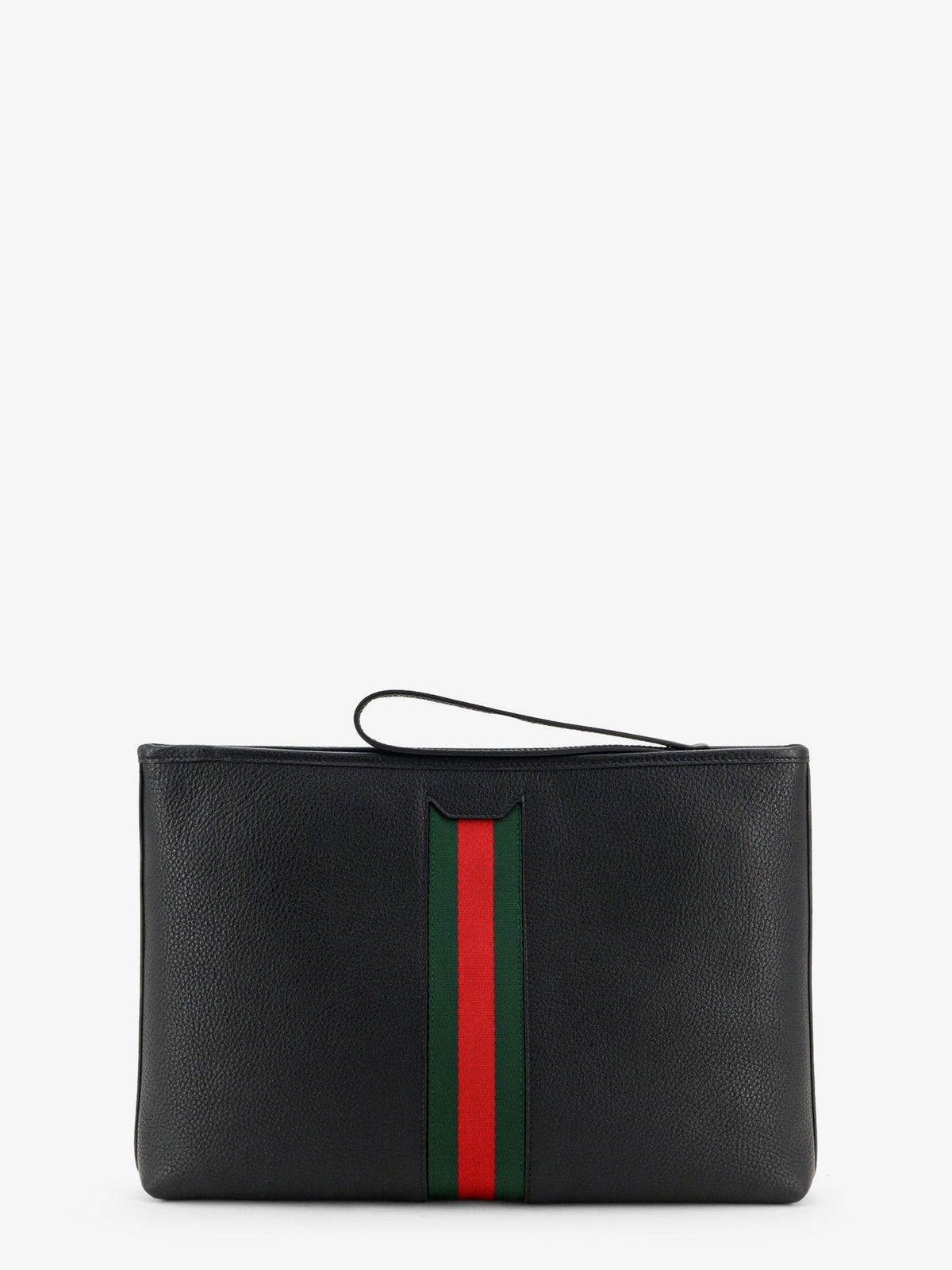Gucci Men's Portfolio Grained Leather Clutch Black, view 2