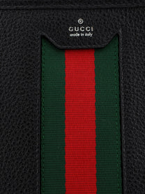 Gucci Men's Portfolio Grained Leather Clutch Black