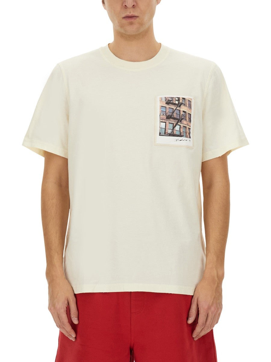 Helmut Lang Men's Postcard Building Shirt White