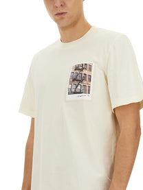 Helmut Lang Men's Postcard Building Shirt White