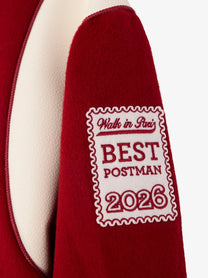 Walk In Paris Men's Postman Varsity Wool Blend Jacket Red