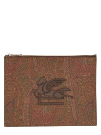 Etro Men's Dpp Pouch Essential Paisley Brown