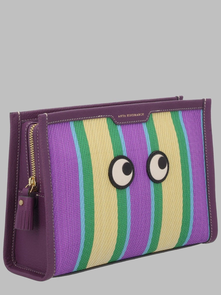 Anya Hindmarch Women's Pouch in Mesh Righe Multicolor