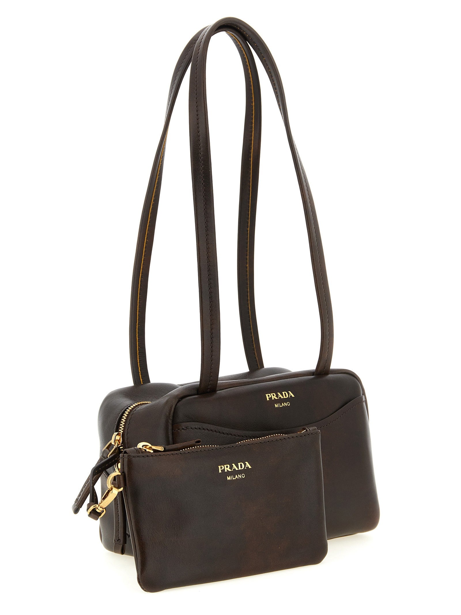PRADA Prada Carry Mini Top Case Brown
