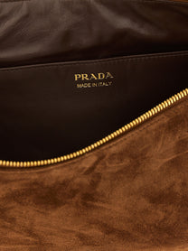 PRADA Prada Demi Lune Large Shoulder Bag Brown