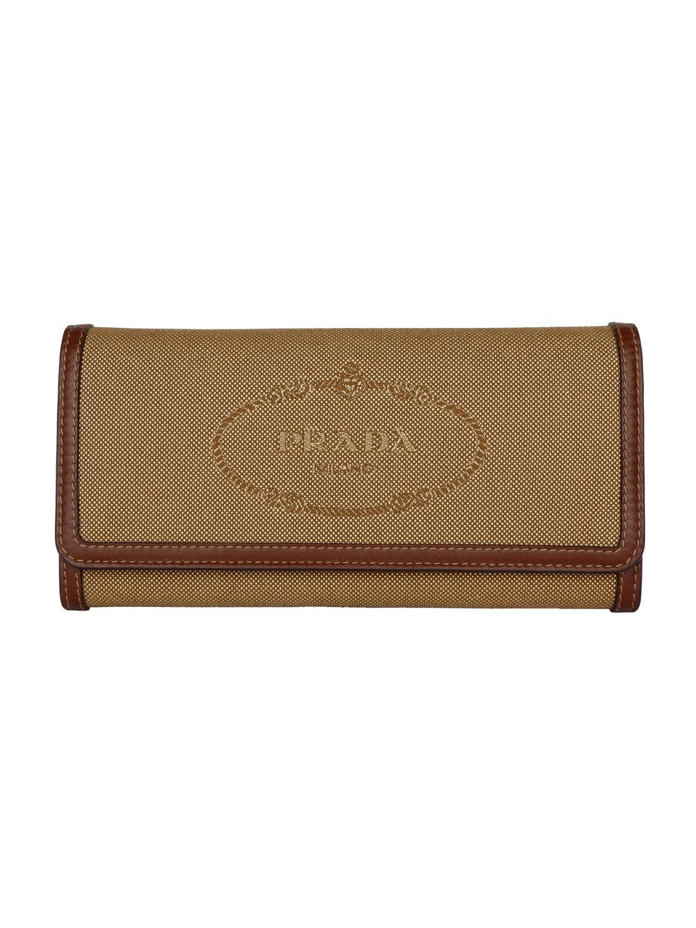 Prada - Prada Jacquard Logo Flap Wallet - Small Leather Goods