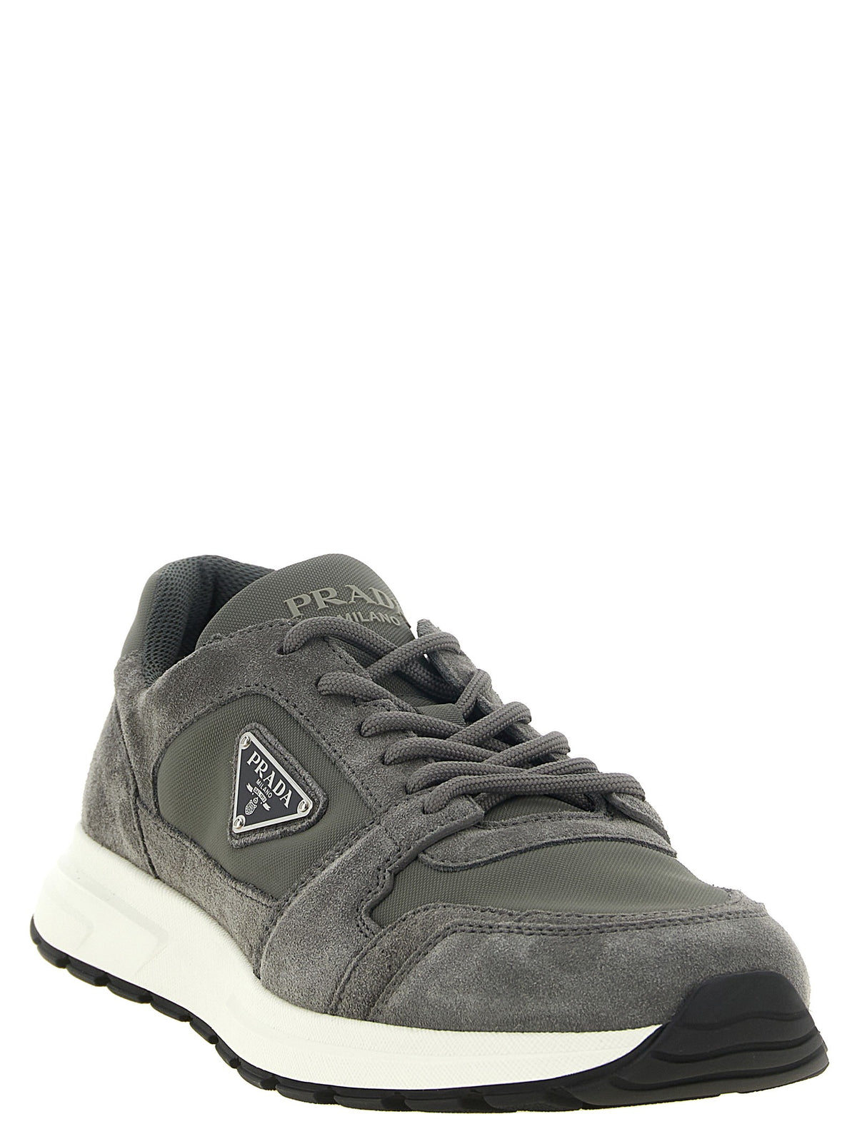 PRADA Grey Suede Prada Prax Sneakers Grey, view 2
