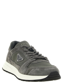 PRADA Grey Suede Prada Prax Sneakers Grey, view 2