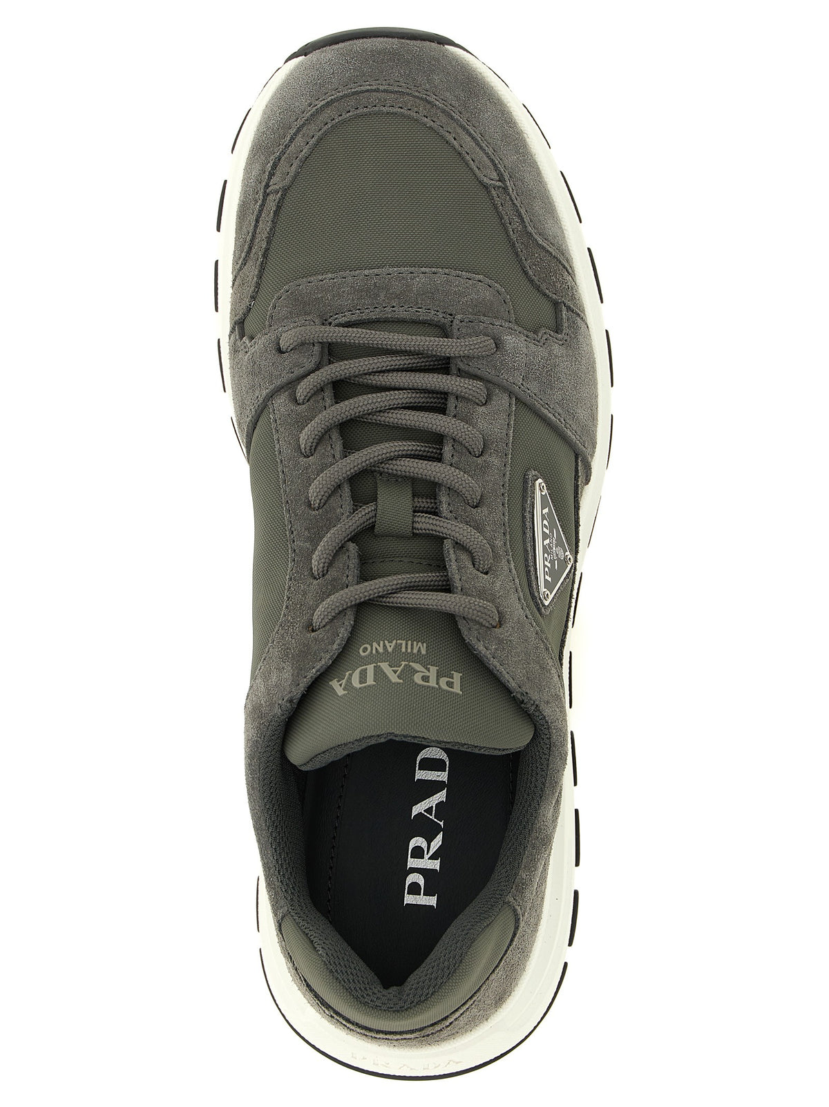PRADA Grey Suede Prada Prax Sneakers Grey, view 4