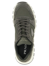 PRADA Grey Suede Prada Prax Sneakers Grey, view 4