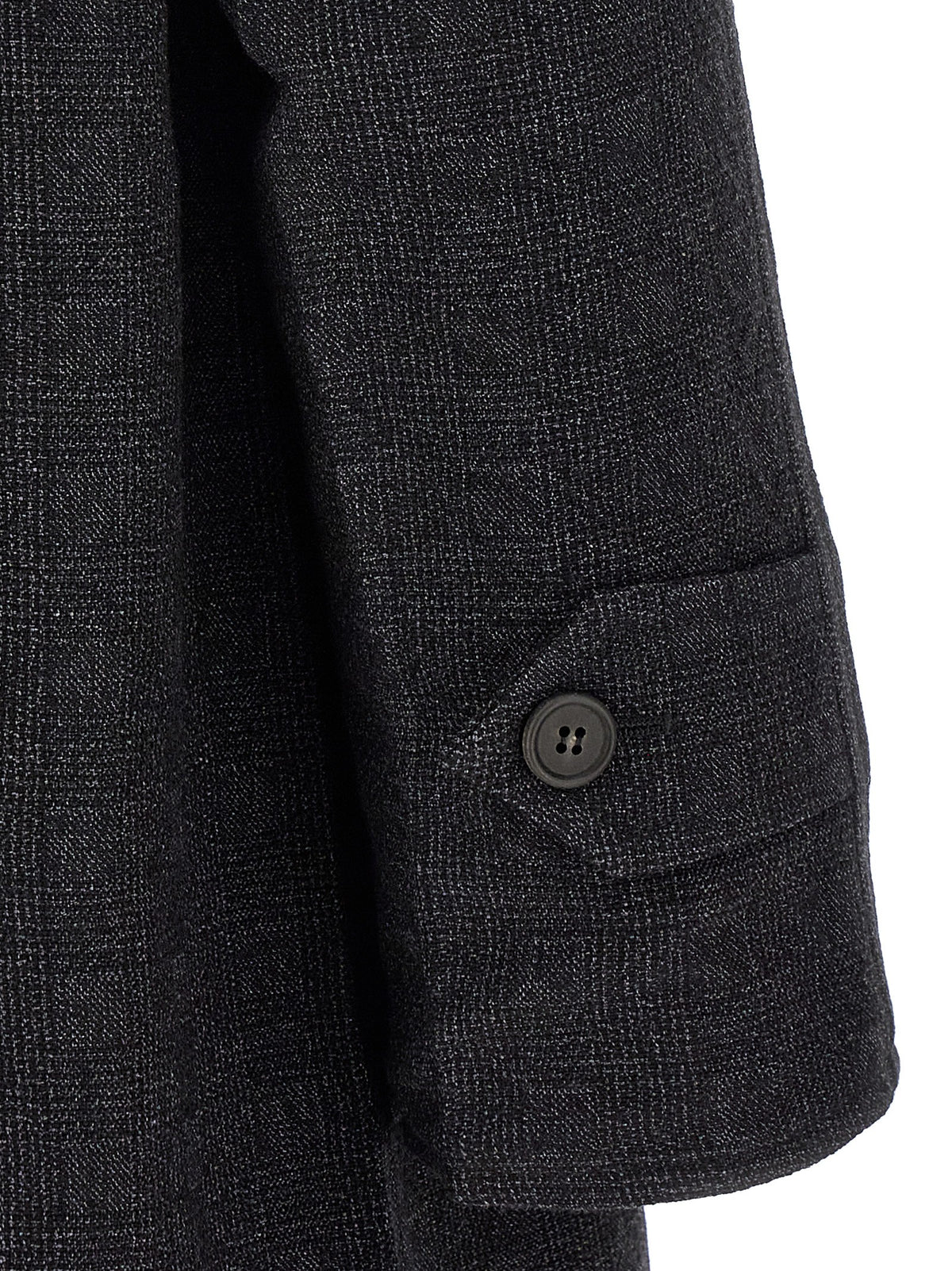 PRADA Wales Mouliné Coat Grey, view 5