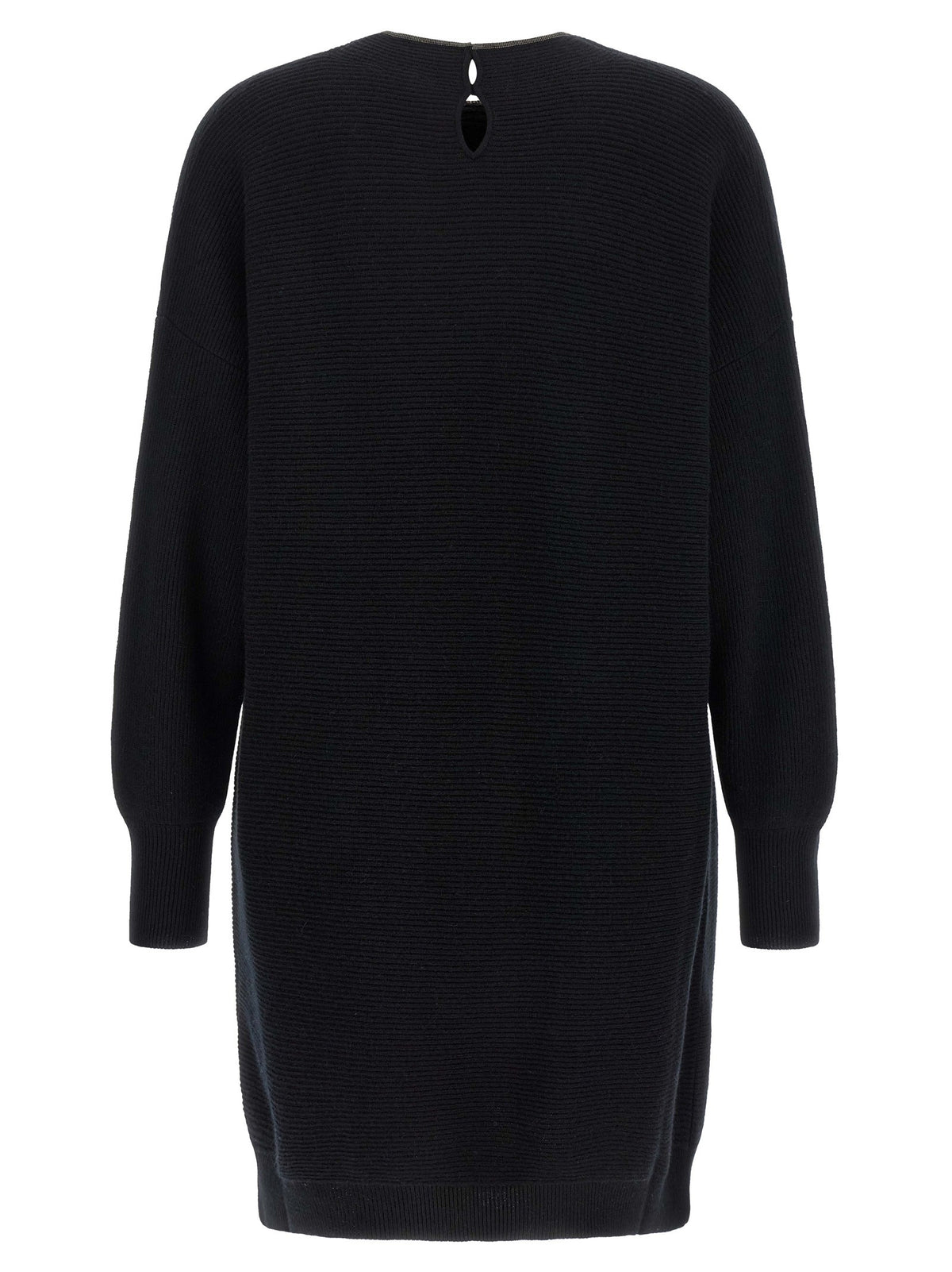Brunello Cucinelli Precious Collar Dress Black, view 2
