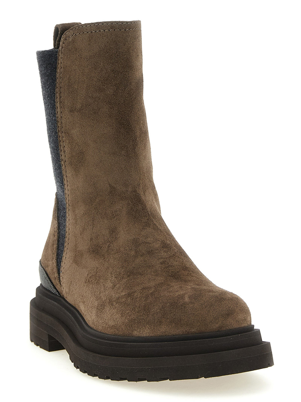 Brunello Cucinelli Precious Detail Ankle Boots Brown, view 2