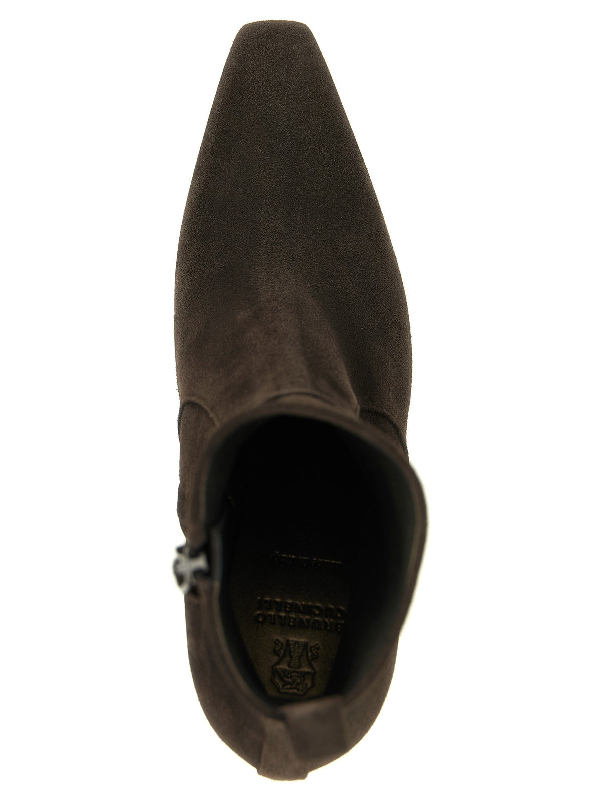 Brunello Cucinelli Precious Heel Ankle Boots Brown, view 4