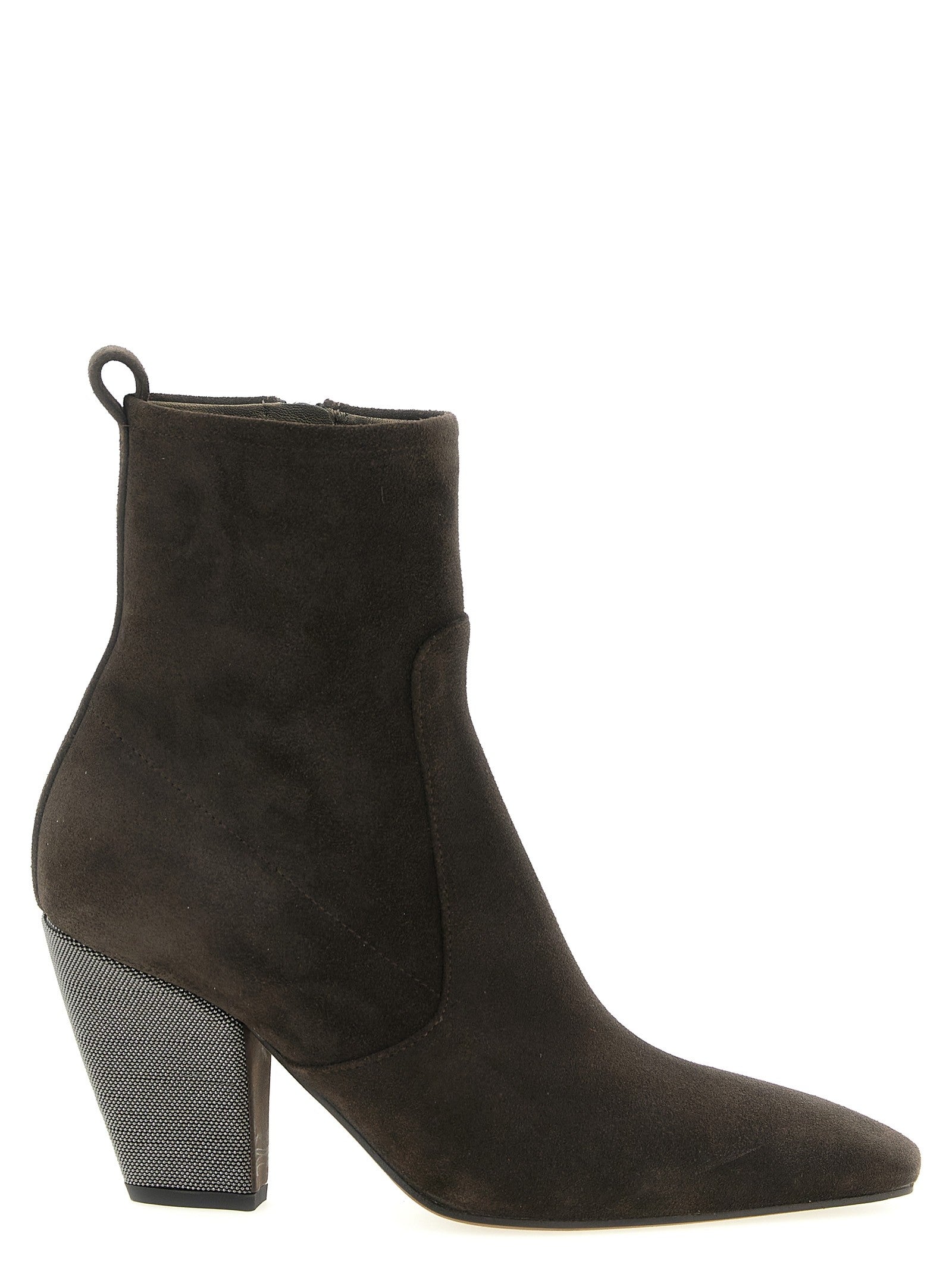Brunello Cucinelli Precious Heel Ankle Boots Brown