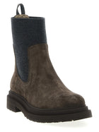 Brunello Cucinelli Precious Loop Detail Ankle Boots Brown, view 2