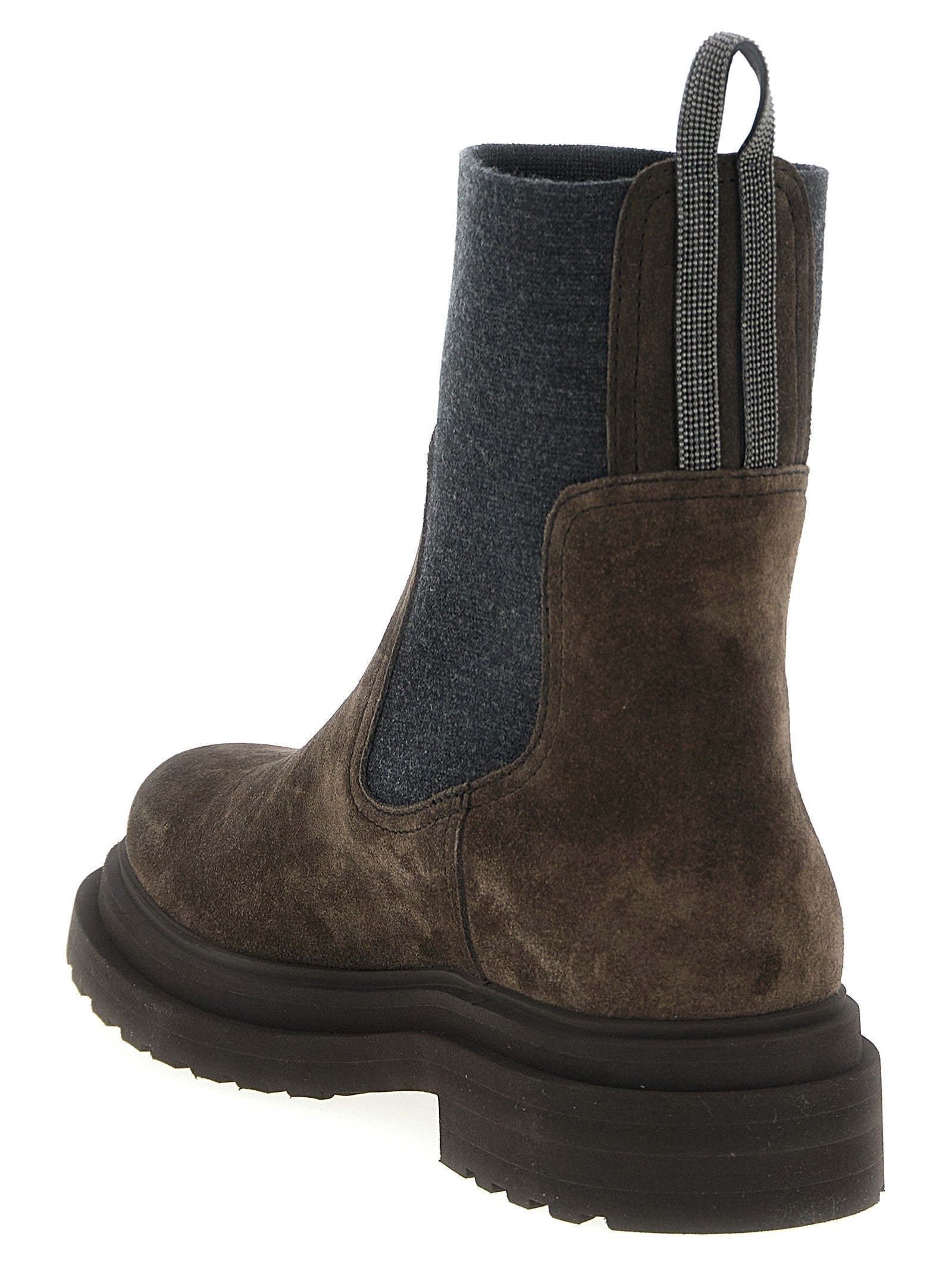 Brunello Cucinelli Precious Loop Detail Ankle Boots Brown