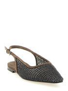 Brunello Cucinelli Precious Net Embroidery Slingback Brown, view 2
