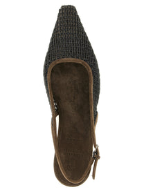Brunello Cucinelli Precious Net Embroidery Slingback Brown, view 4