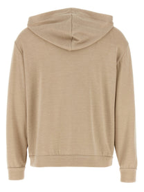 Brunello Cucinelli Precious Zipper Pull Hoodie Beige