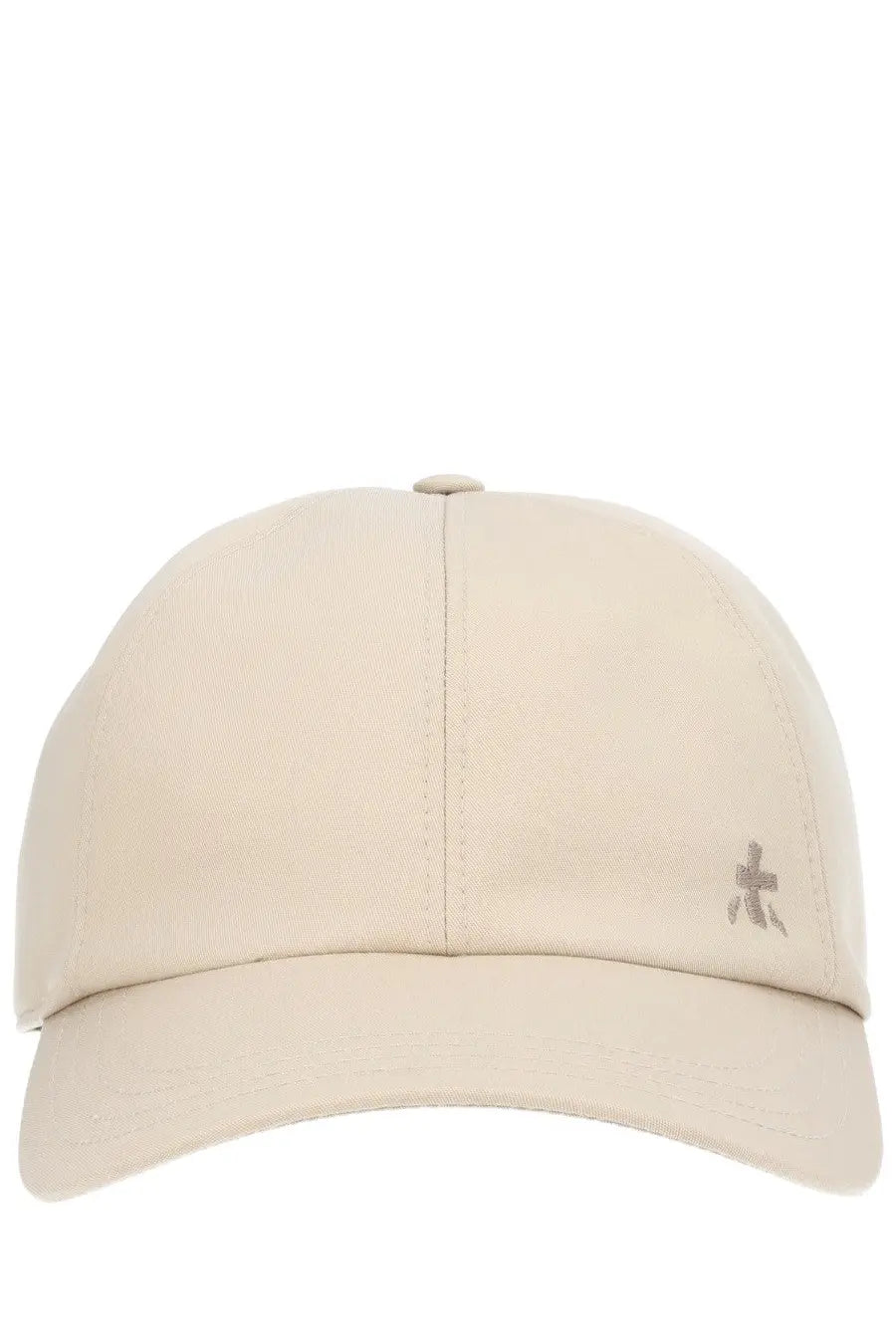 Beige premiata men’s baseball hat with subtle embroidered logo on the side made from soft fabric for casual wear
