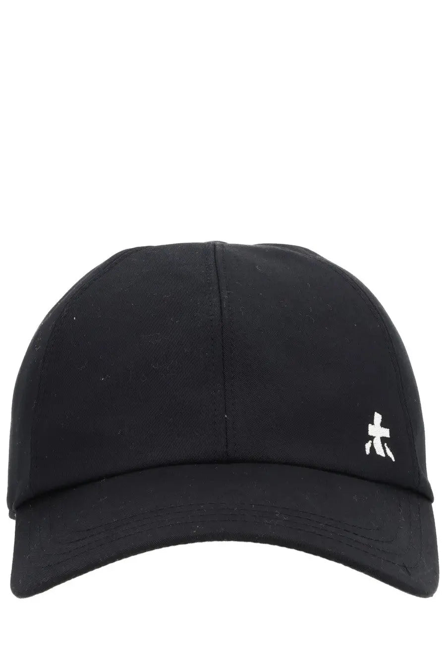 Premiata men’s black baseball hat with small white embroidered logo on front made of durable material