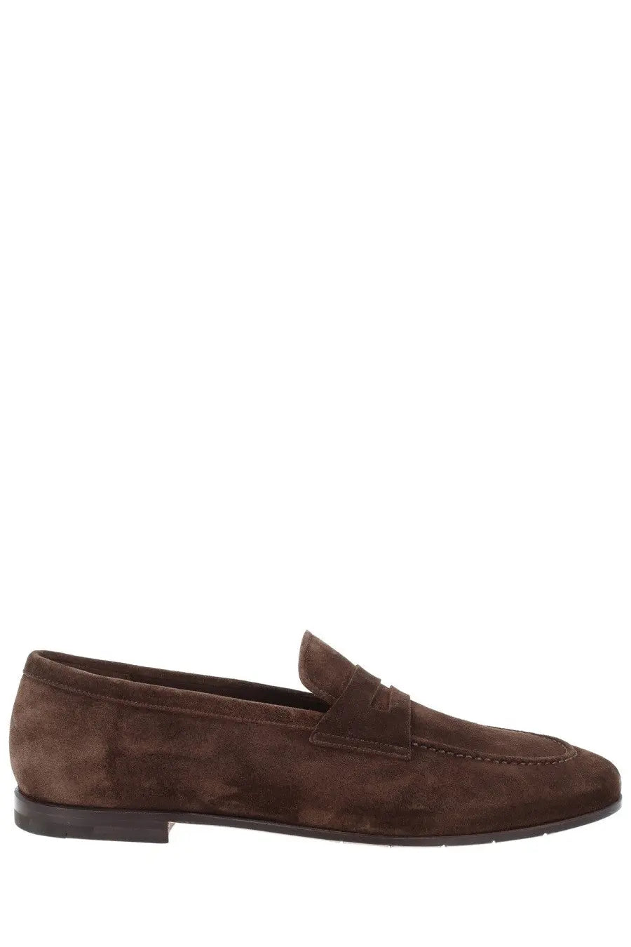 Premiata men’s mocassino brown suede loafer with classic slip-on design and stitched detailing