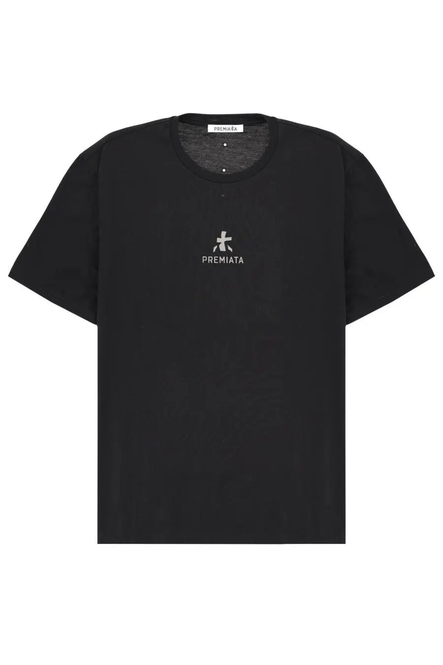 Premiata men’s black t-shirt with subtle white embroidered logo on the chest made of soft cotton fabric