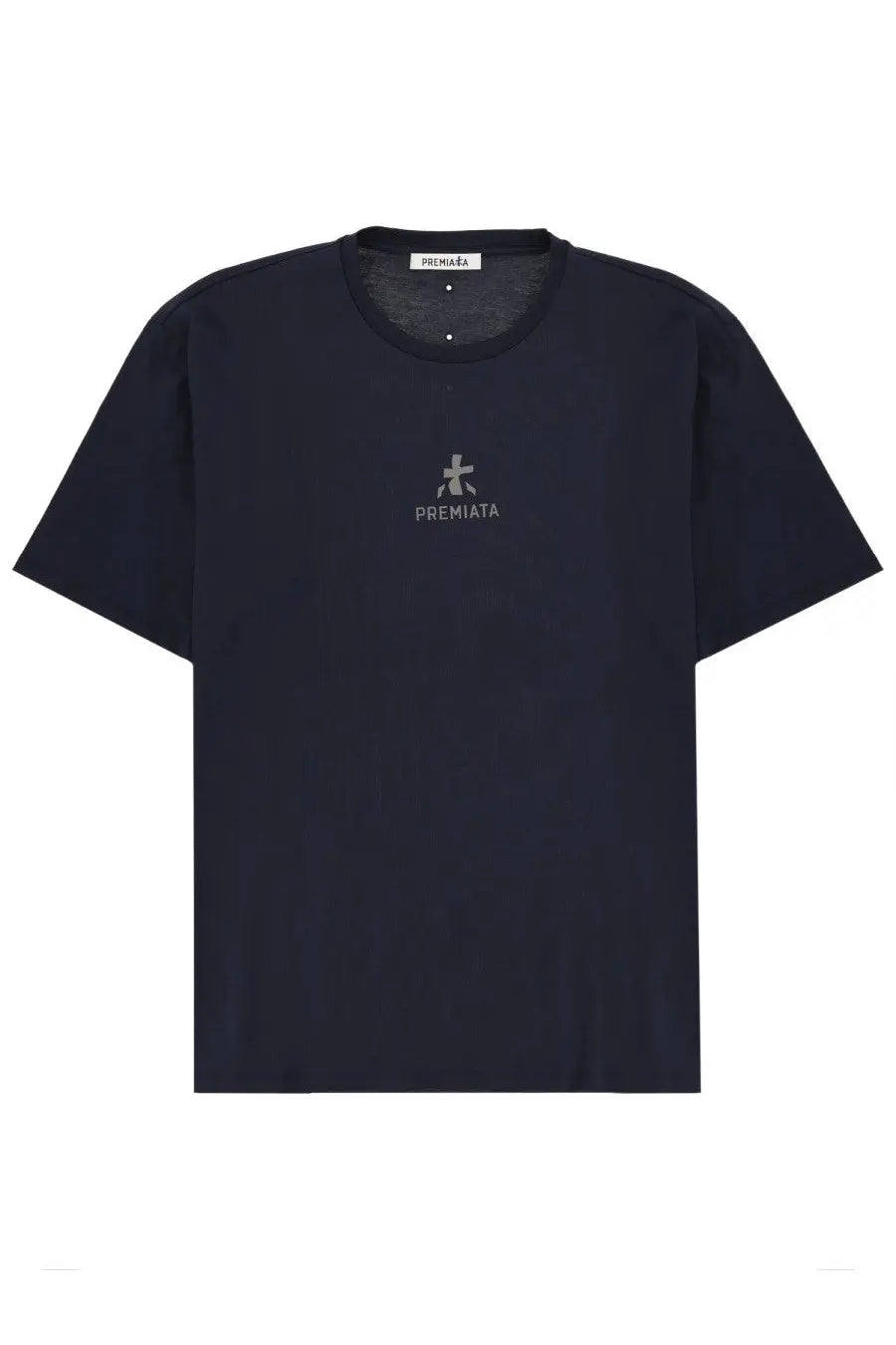 Dark navy blue premiata men’s shirt with subtle embroidered logo on chest in soft breathable fabric