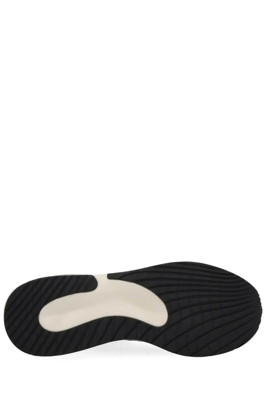 Premiata men’s sneaker moerun blue sole showing black and cream textured rubber outsole with contoured midsole design