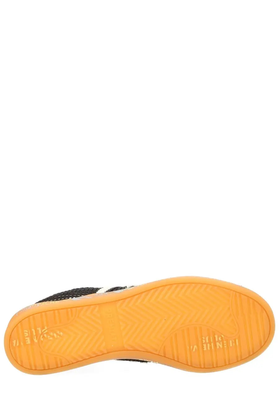 Black and white high top sneaker with bright orange rubber sole premia women’s bonnied sneaker multicolor