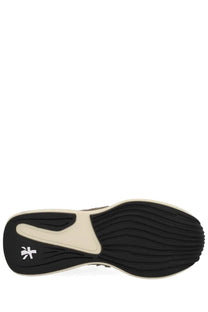 Premiata women’s cassie sneaker multicolor black and cream athletic sole with textured tread pattern for traction