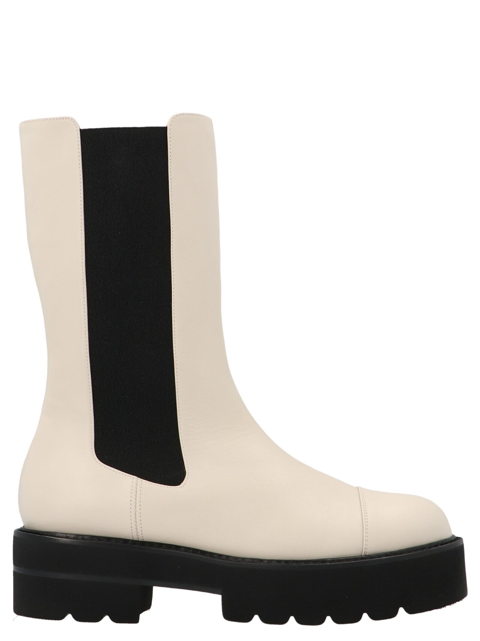 Stuart Weitzman Presley Chelsea Boots Beige