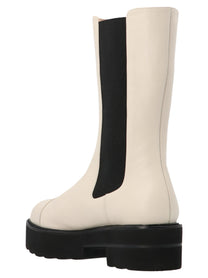 Stuart Weitzman Presley Chelsea Boots Beige