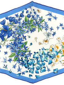 Ferragamo Primavera Print Diamond Scarf Blue