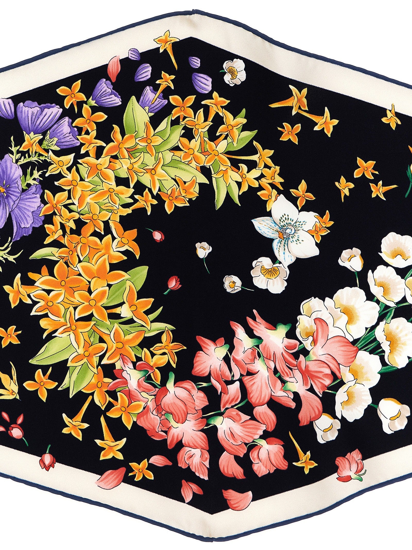 Ferragamo Primavera Print Diamond Scarf Gold