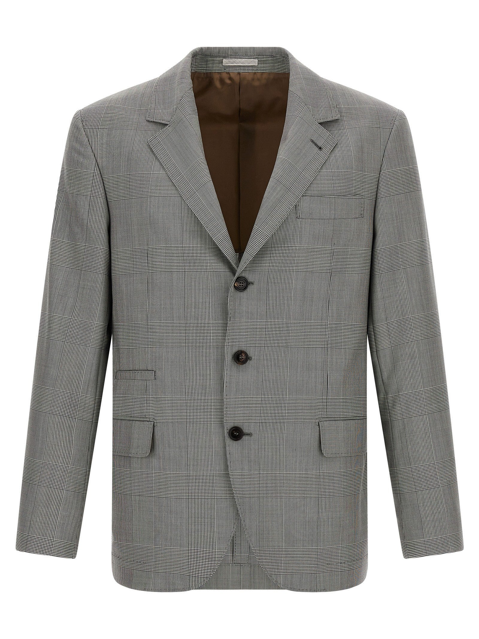 Brunello Cucinelli Prince of Wales Blazer Grey