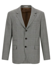 Brunello Cucinelli Prince of Wales Blazer Grey