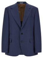 Brunello Cucinelli Prince of Wales Blazer Blue
