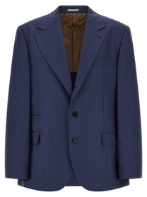 Brunello Cucinelli Prince of Wales Blazer Blue