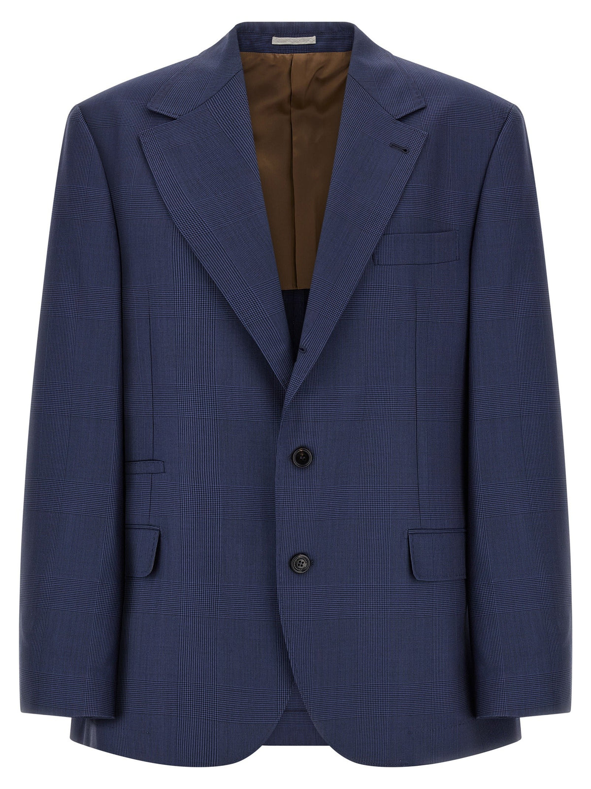 Brunello Cucinelli Prince of Wales Blazer Blue
