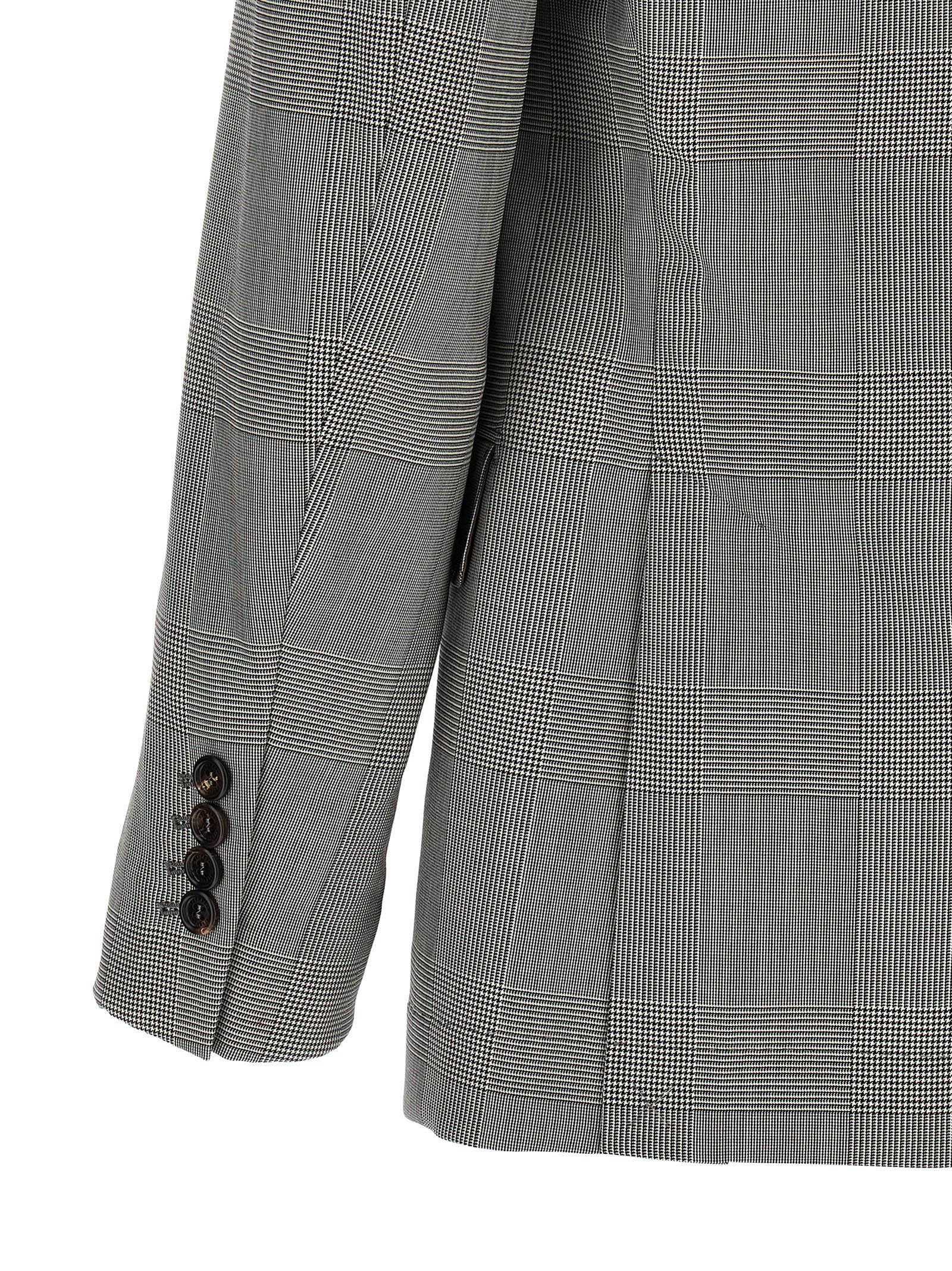 Brunello Cucinelli Prince of Wales Blazer Grey