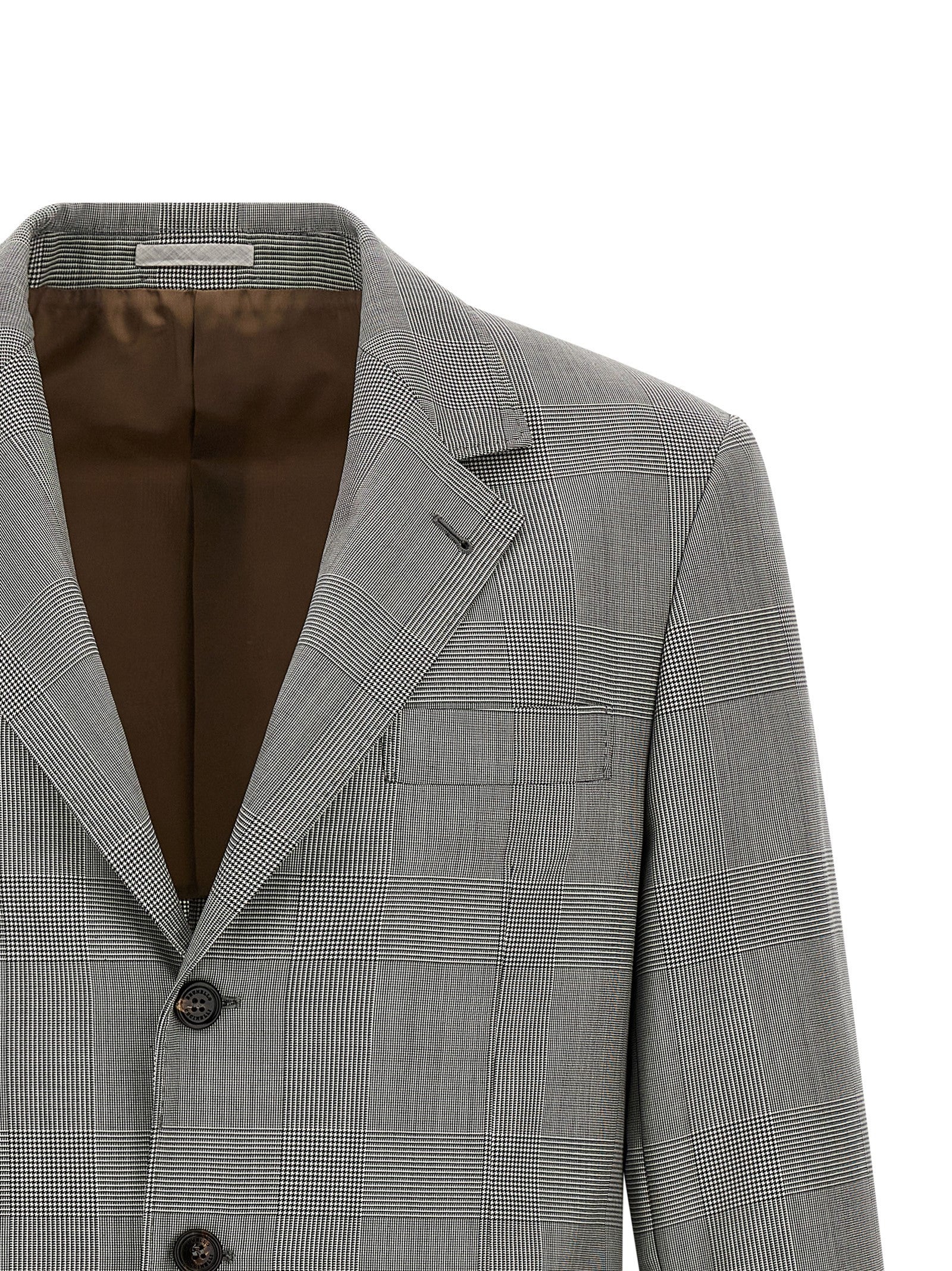 Brunello Cucinelli Prince of Wales Blazer Grey