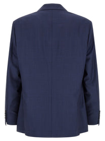 Brunello Cucinelli Prince of Wales Blazer Blue