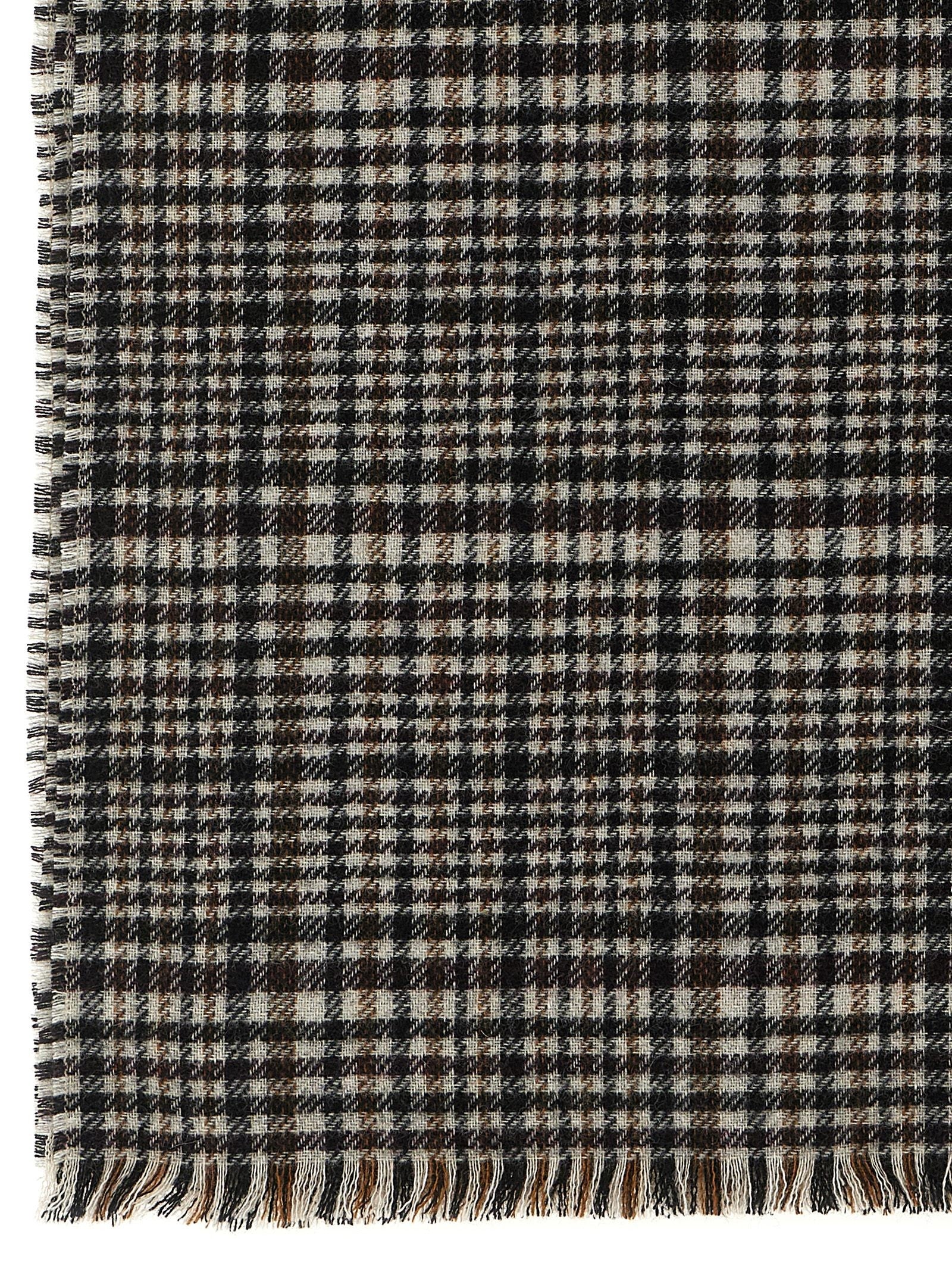 Brunello Cucinelli Prince of Wales Cashmere Scarf Gold