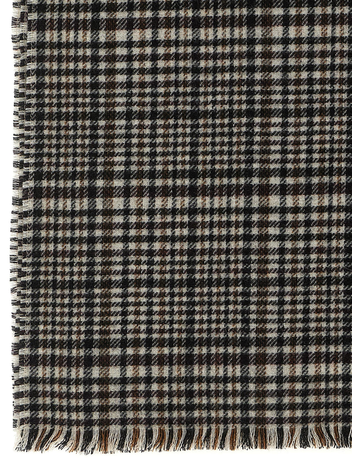 Brunello Cucinelli Prince of Wales Cashmere Scarf Gold, view 2