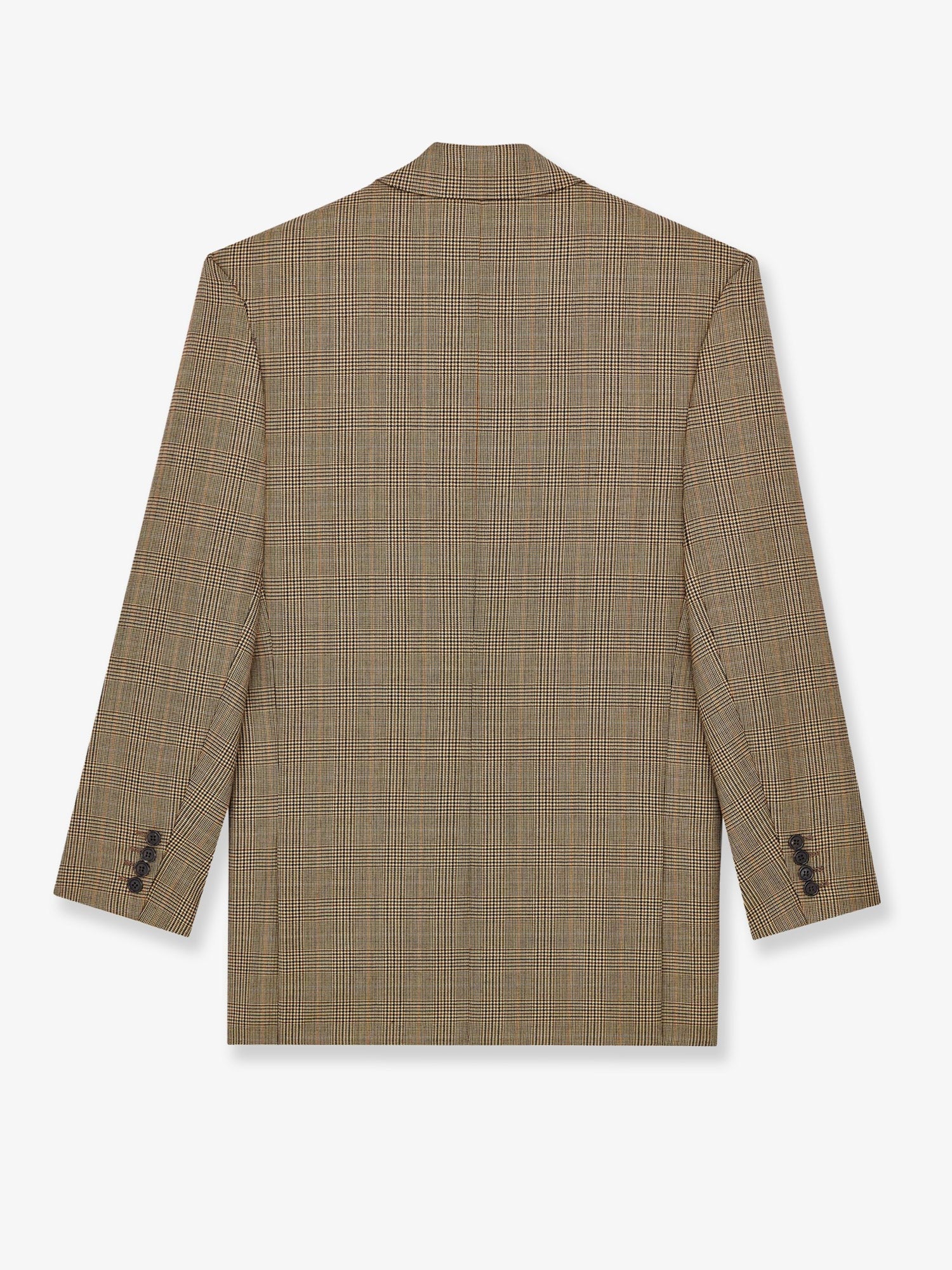 Saint Laurent Women's Prince of Wales Certified Wool Blazer Beige